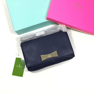 Kate Spade Wallet on Chain Crossbody Bag Navy Bow